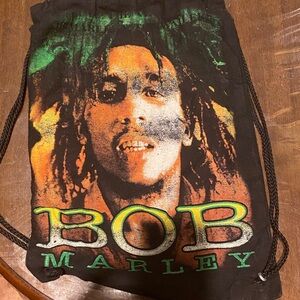 Bob Marley Cotton Drawstring Bag Reggae Jamaica Casual School
